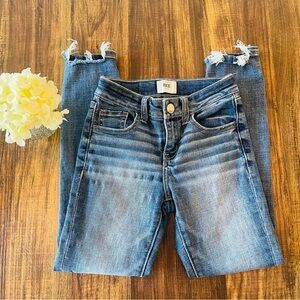 BKE Girl Jeans Size 8 Frayed Hem - Blue